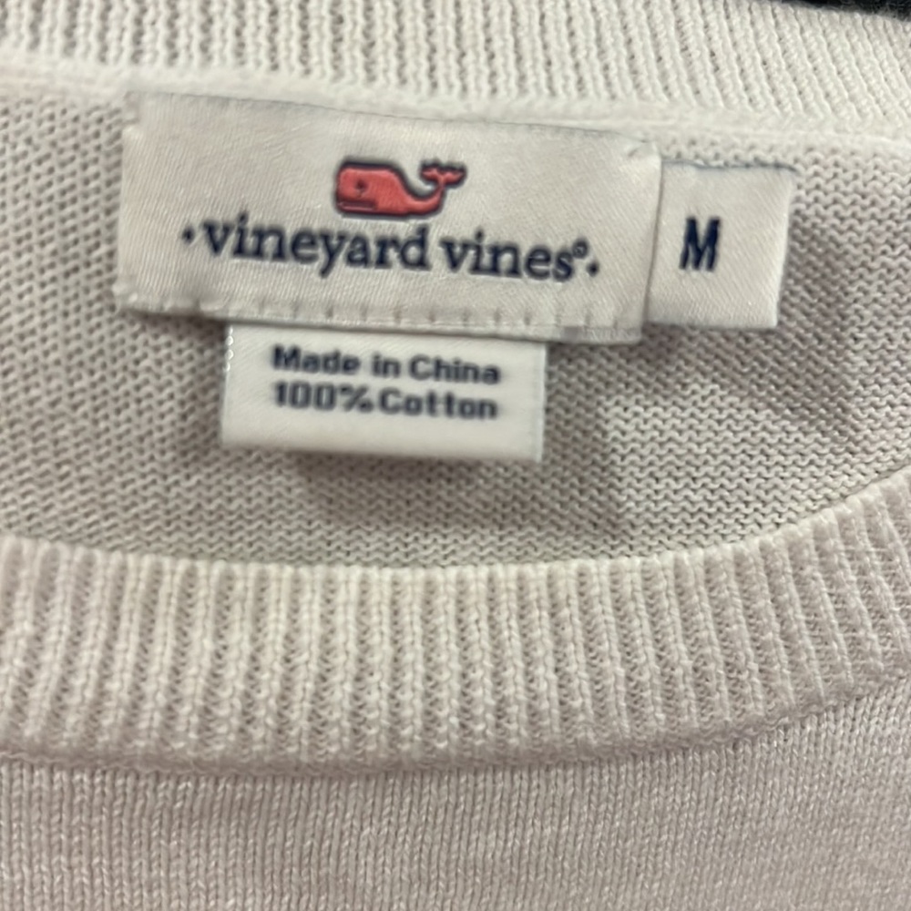 Vineyard Vines White and Orange Striped Knit Whale Sweater - Picture 4 of 6